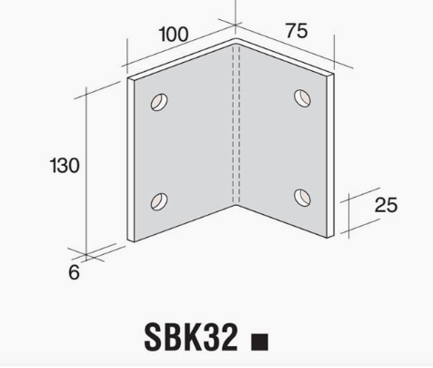 ANGLE BRACKET S/LESS STEEL SBK32/S