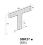 T BRACKET S/LESS STEEL SBK27/S