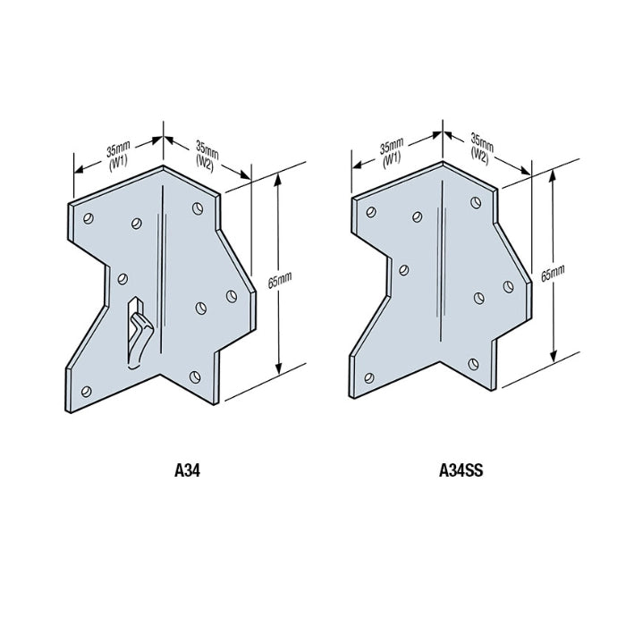 Simpson Strong-Tie A34 Framing Angle - Galvanised