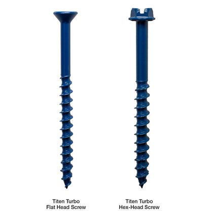 TNT Titen Turbo Concrete and Masonry Screw TNT25400TF 6.35 x 83 (Box of 100)