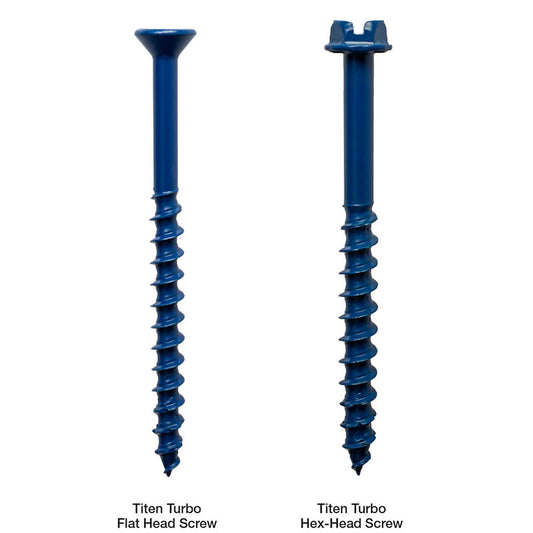 TNT Titen Turbo Concrete and Masonry Screw TNT25400TF 6.35 x 83 (Box of 100)
