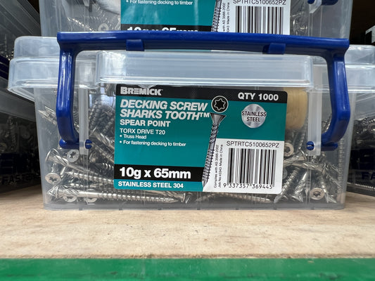 SS304 SPEAR DECKING TRUSS HD 10G X 65 TORX20 (1000)