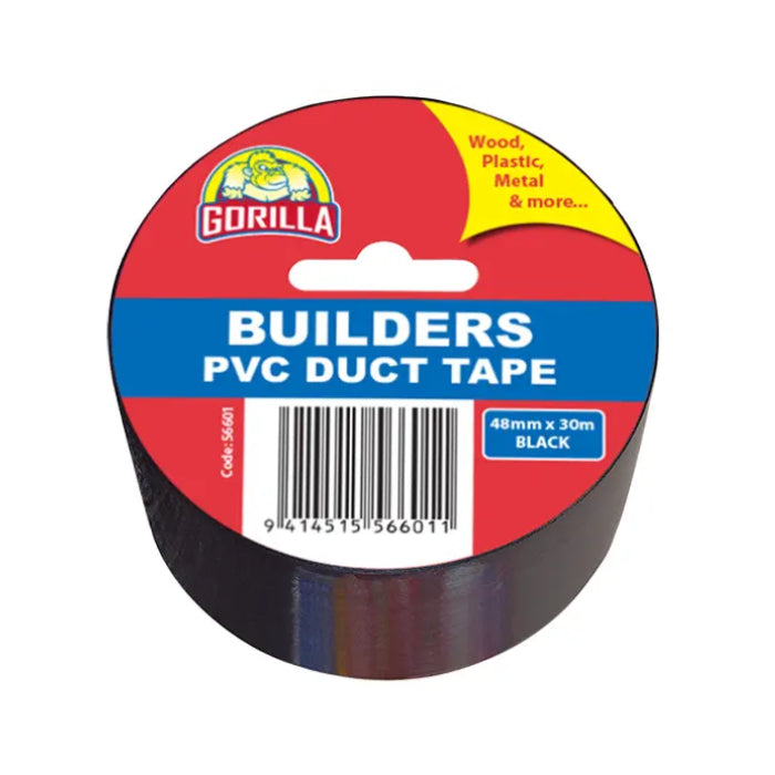 Gorilla Builders PVC Duct Tape 48mm x 30m - Black