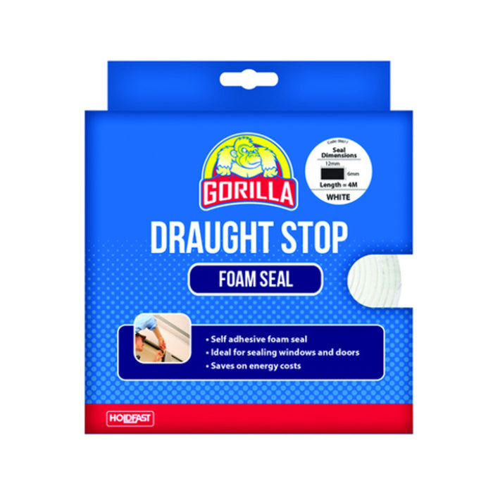 Gorilla Draughts Stop Foam Seal 12mmx6mmx4m White