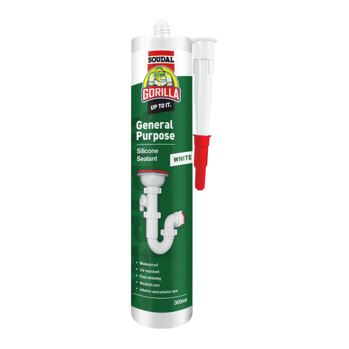 Gorilla Plumbers Silicone Sealant 300ml White