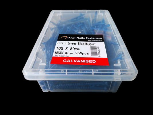 10Gx80 Purlin Screws Blue Ruspert Square Drive 250pack