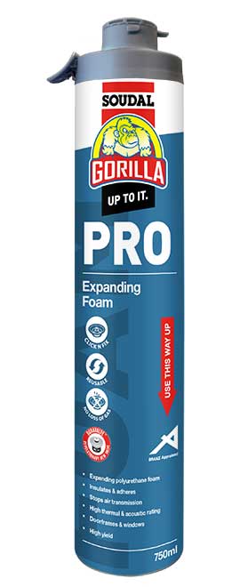 Gorilla Pro Expanding Foam 750ml Click & Fix