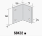 ANGLE BRACKET S/LESS STEEL SBK32/S