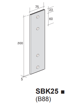 FLAT STRAP S/LESS STEEL SBK25/S