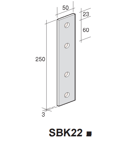 FLAT STRAP S/LESS STEEL SBK22/S