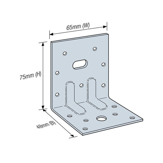 ANGLE BRACKET 75MM SS316